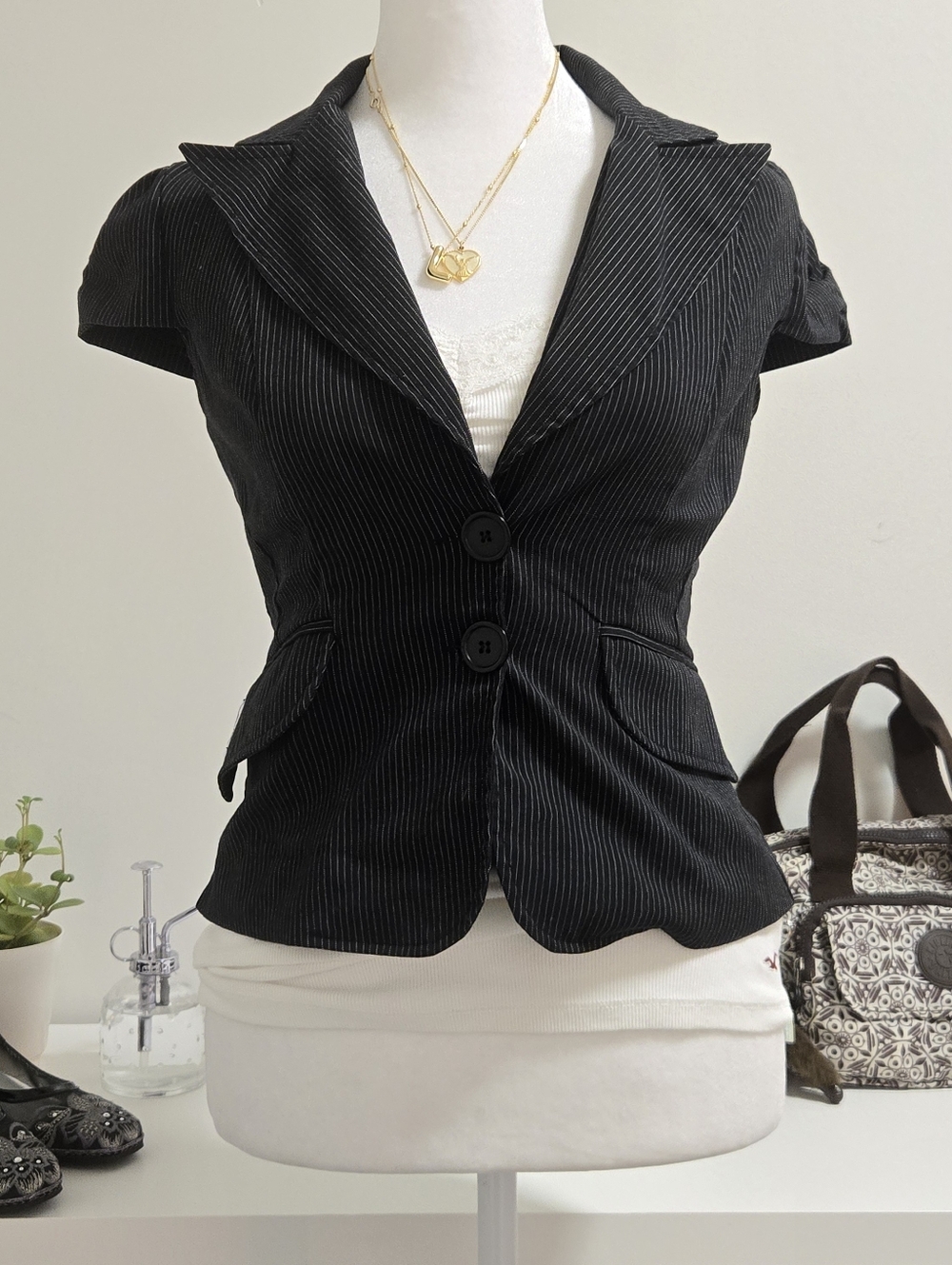 Seduction Stripped Fitted Button-Up Blaze